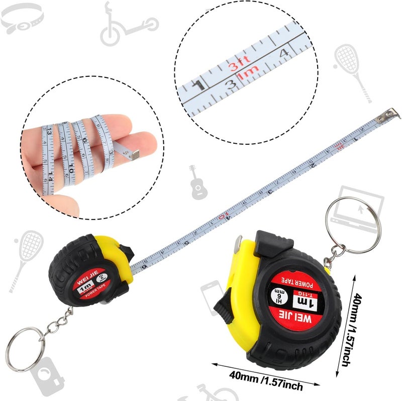 Jutom 72 Pcs Mini Tape Measure Keychain Bulk Mini Screwdriver Keychain Set Adult Tool Party for Men Valentine's Day Gifts - Image 3